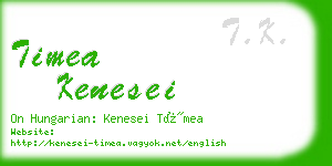 timea kenesei business card